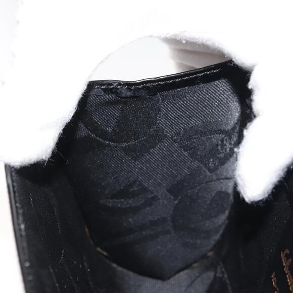 Salvatore Ferragamo Chain Gancini Shoulder Bag Enamel Black Gold Auth 142666 - Picture 13 of 16